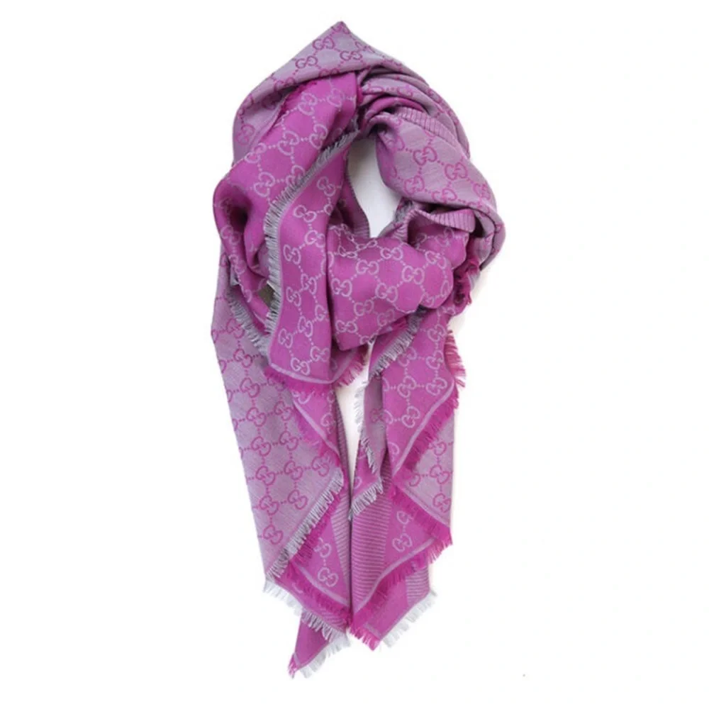 Gucci wool silk GG scarf